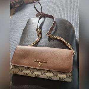 Michael Kors Brown and Tan Crossbody Bag